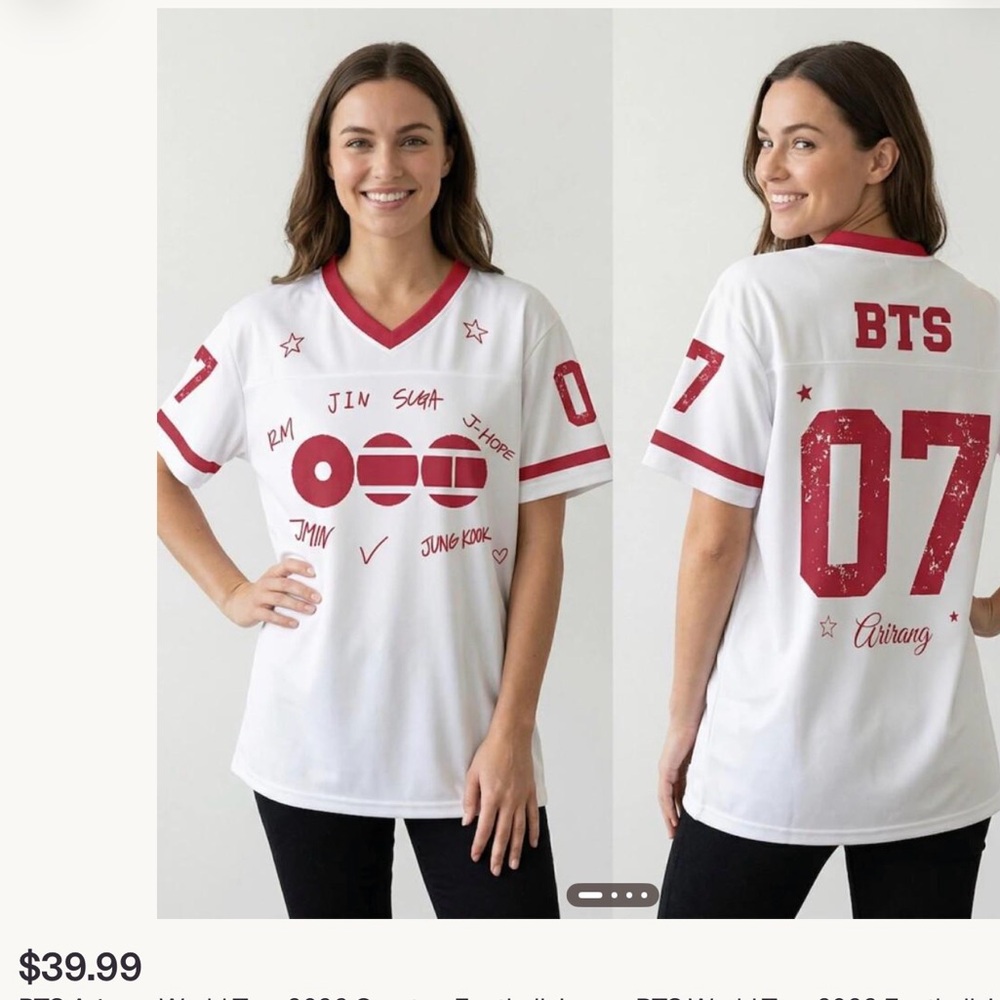 SOLD!  BTS Arirang World Tour Custom V-neck Jersey shirt. SOLD!